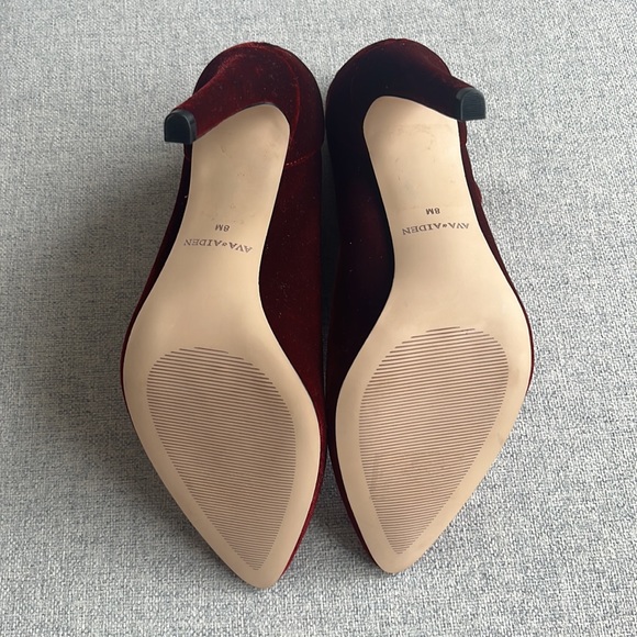 Burgundy Velvet Ava & Aiden Heeled Boots - Picture 7 of 9